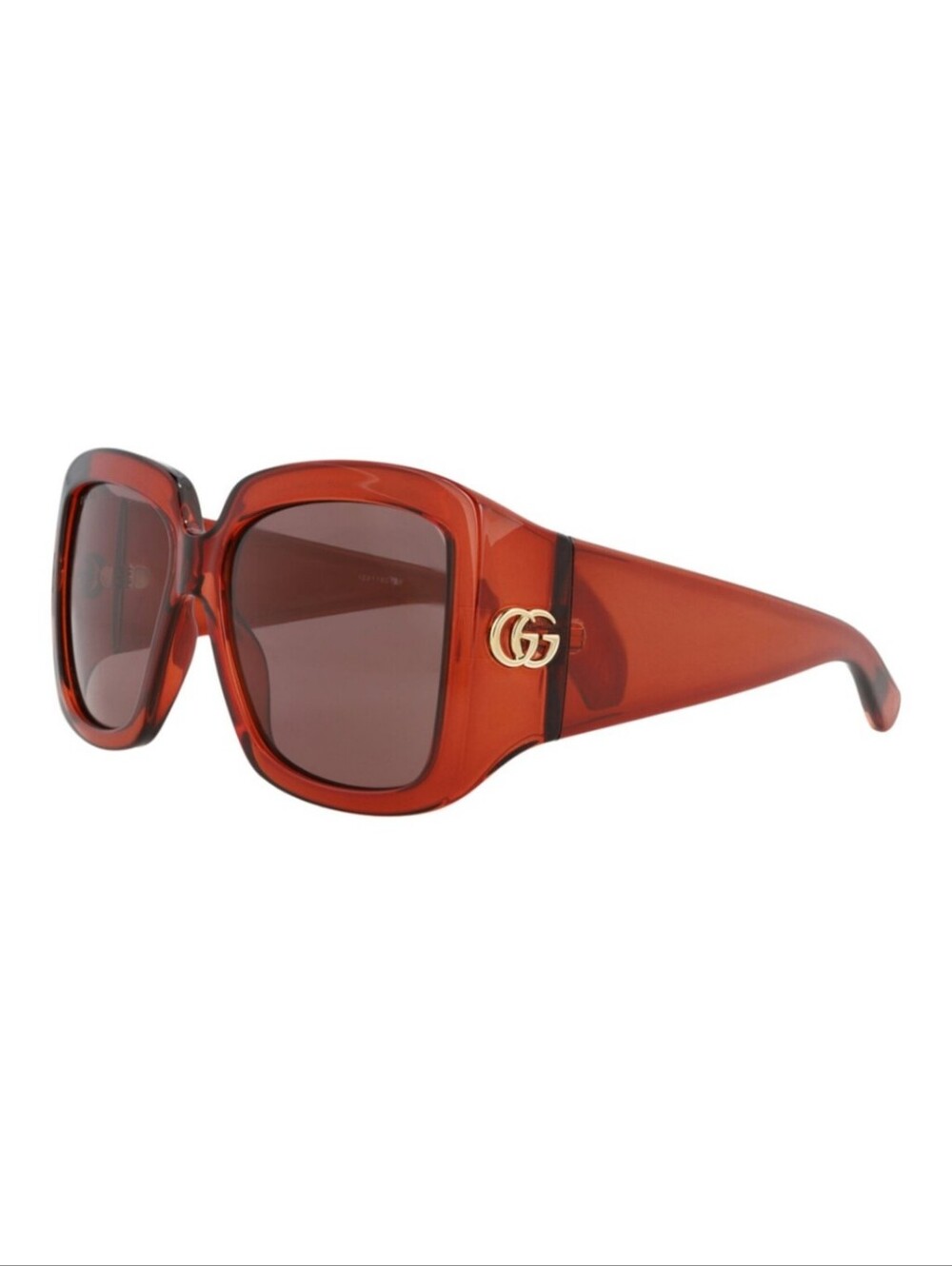 Gucci Orange Brown Women's Oversized Square Sunglasses Eyewear